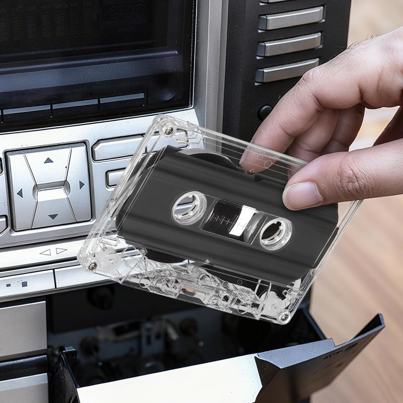 DOITOOL 2 Pcs Blank Cassette Tapes 30 Minute Clear Tape Cassette Storage for Recording, Blank Audio with Plastic Case for Speech Music Recording Music Lovers Collectors - Image 2